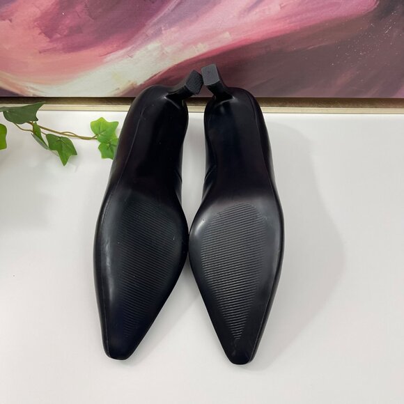 Steve Madden Womens Black Leather Pointed Toe Kitten Heel Pumps 9 - Picture 11 of 12